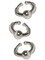 Pack of 3 Fake Silver Clip-on Costume Earring Lip Ring Body Hoop